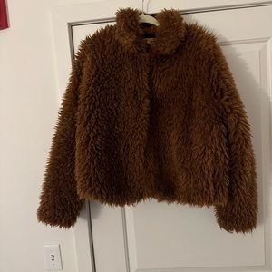 Eloquii x Refinery 29 Curly FauxFur Bomber Jacket